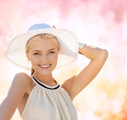 Image showing beautiful woman enjoying summer outdoors