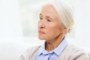 Image showing senior woman face at home