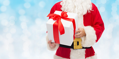 Image showing close up of santa claus with gift box