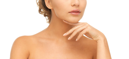 Image showing face and hands of beautiful woman