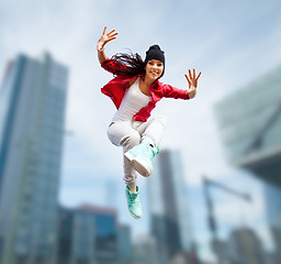 Image showing beautiful dancing girl jumping