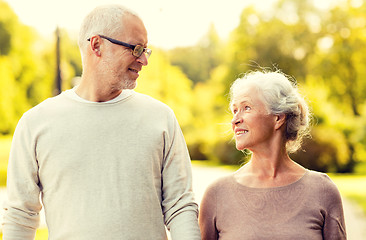 Image showing senior couple in city park