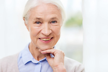 Image showing happy senior woman face at home