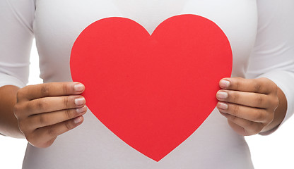 Image showing closeup of woman hands with heart