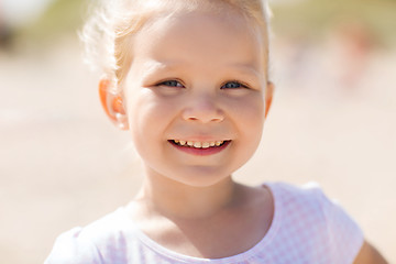 Image showing happy beautiful little girl portrait outdoors