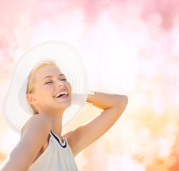 Image showing beautiful woman enjoying summer outdoors