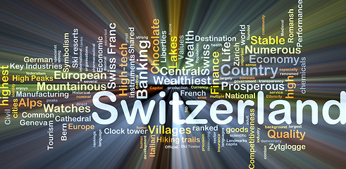 Image showing Switzerland background concept glowing