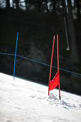 Image showing Downhill Skiing Post