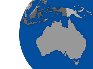 Image showing Australian continent on political globe