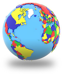 Image showing Western hemisphere on the globe