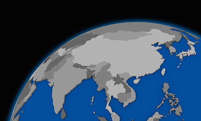 Image showing southeast Asia on planet Earth political map