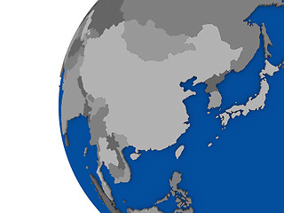 Image showing east Asia region on political globe