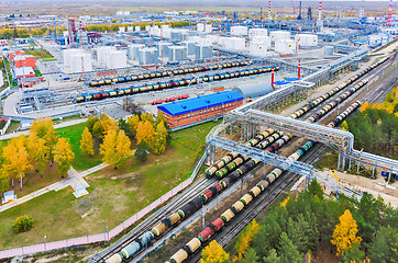 Image showing Aerial view on oil refinery plant. Tyumen. Russia