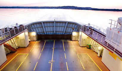 Image showing Ferry at Sunset