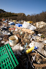 Image showing Garbage on Ocean Coast