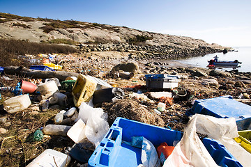 Image showing Garbage on Ocean Coast