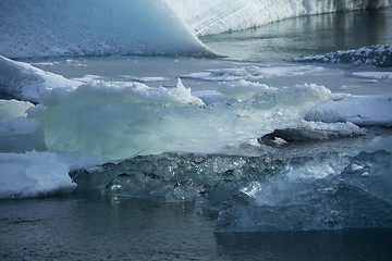 Image showing Ice blocks melting at glacier lagoon Jokulsarlon, Iceland