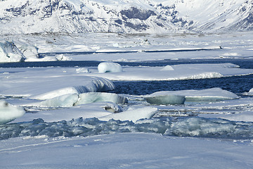 Image showing Global warming at glacier lagoon Jokulsarlon, Iceland