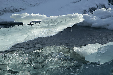 Image showing Ice blocks melting at glacier lagoon Jokulsarlon, Iceland