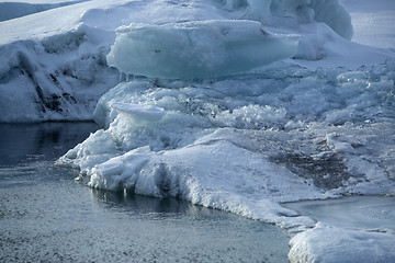 Image showing Ice blocks melting at glacier lagoon Jokulsarlon, Iceland