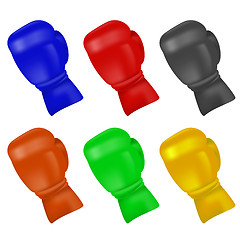 Image showing Set of Colorful Boxing Gloves