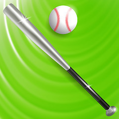Image showing Baseball Bat and Ball