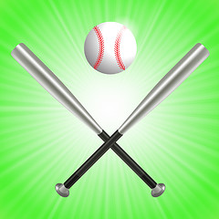 Image showing Baseball Bat and Ball