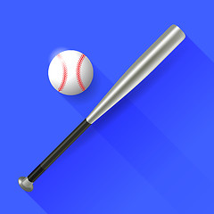 Image showing Baseball Bat and Ball 