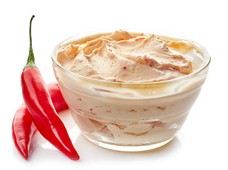 Image showing cream cheese with chili and tomato