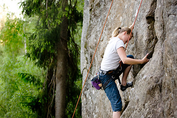 Image showing Female Climber