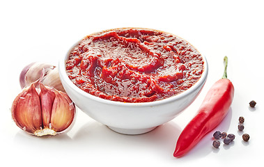 Image showing hot chili and garlic sauce