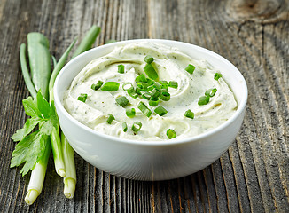 Image showing cream cheese with green onions and herbs