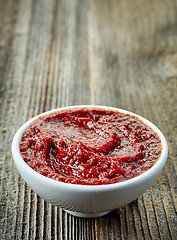 Image showing bowl of hot chili and garlic sauce