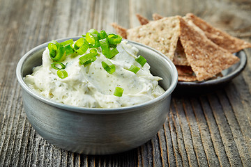 Image showing cream cheese with green onions and herbs