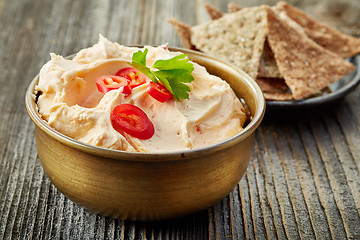 Image showing cream cheese with chili and tomato, dip sauce