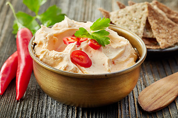 Image showing cream cheese with chili and tomato, dip sauce