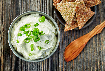 Image showing cream cheese with green onions and herbs