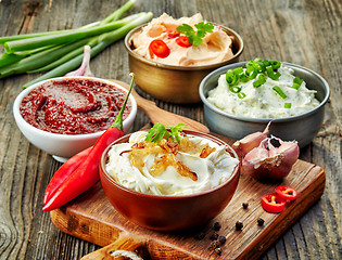 Image showing various dip sauces