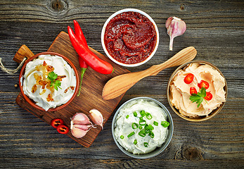 Image showing various dip sauces