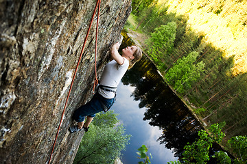 Image showing Female Climber