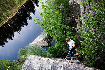 Image showing Female Climber