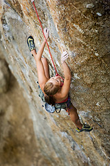 Image showing Female Climber