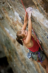 Image showing Female Climber