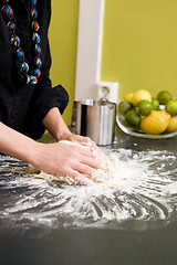 Image showing Kneading Dough with Hands