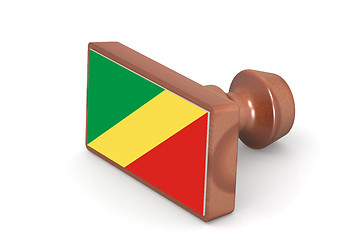 Image showing Wooden stamp with Republic of the Congo flag