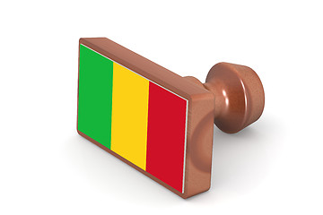 Image showing Wooden stamp with Mali flag