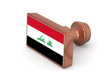 Image showing Wooden stamp with Iraq flag