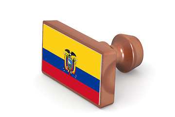 Image showing Wooden stamp with Ecuador flag