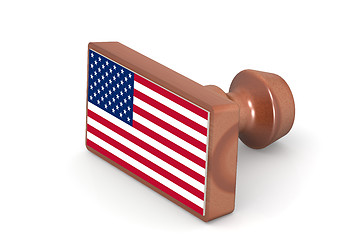 Image showing Wooden stamp with United States flag