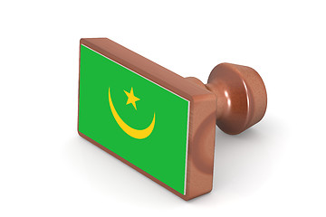 Image showing Wooden stamp with Mauritania flag